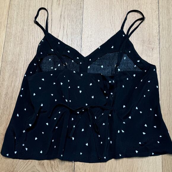 Rolla's Heart Shape Printed Black/White Flowy Tank Top, Girls Size Medium/10 - Picture 5 of 5